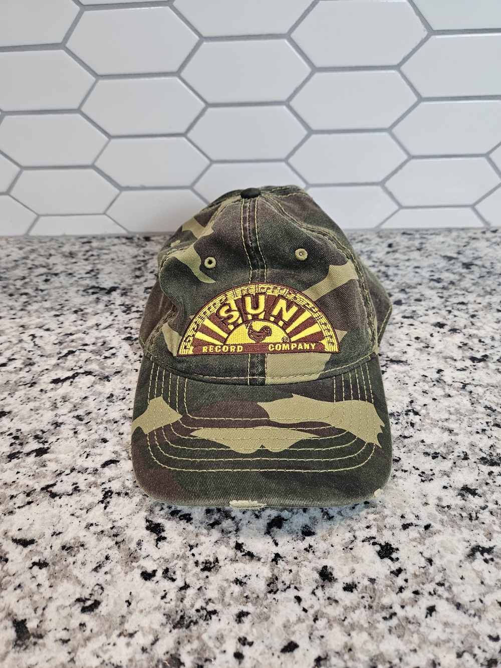 SUN Records Camouflage Distressed Vintage Design Hat
